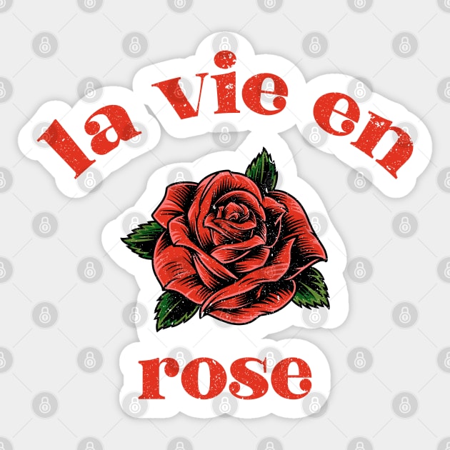 La vie en rose typography Sticker by Oricca